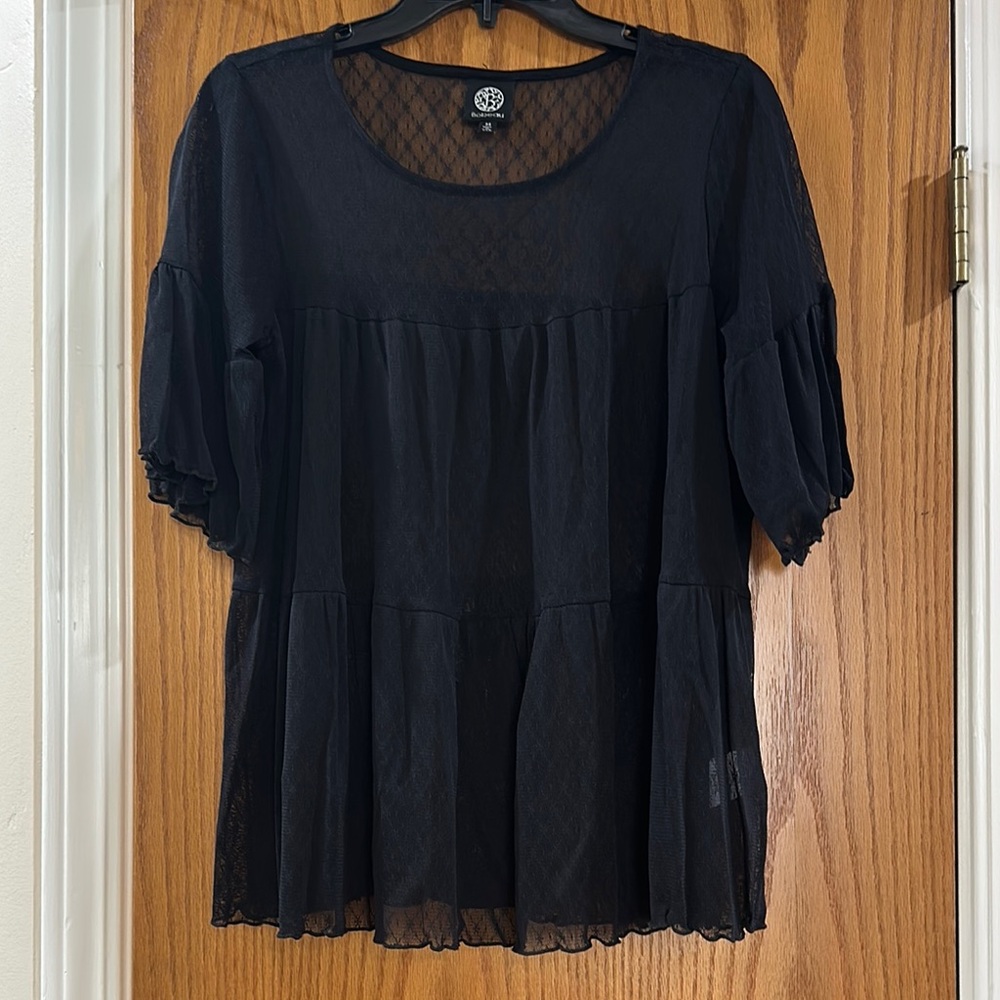 Black Sheer Women's Top